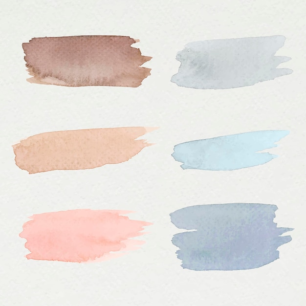 Free Vector colorful watercolor brush strokes vector