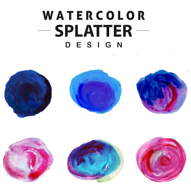 Free Vector colorful watercolor splatter collection