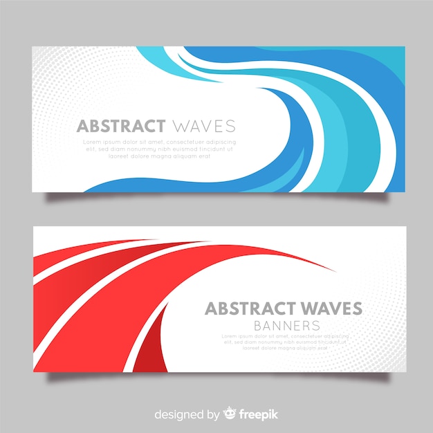 Colorful wave banner template