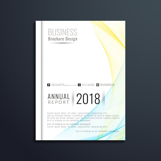 Colorful wavy business brochure template