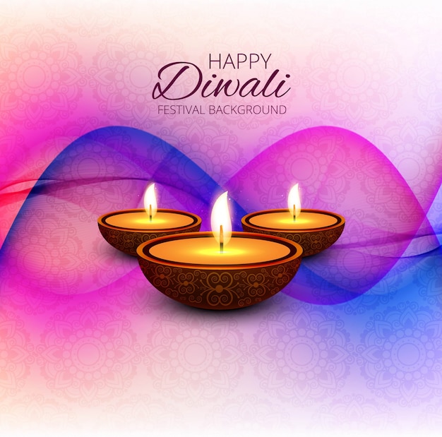 Colorful wavy diwali design