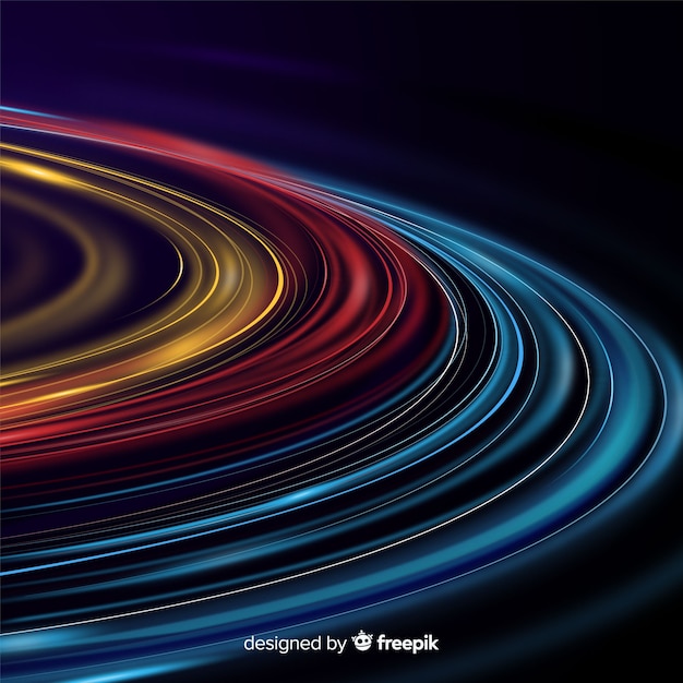 Free Vector colorful wavy light trail background