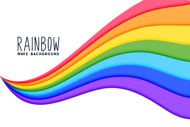 Colorful wavy rainbow flow background