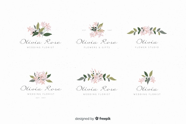 Colorful  wedding florist logos