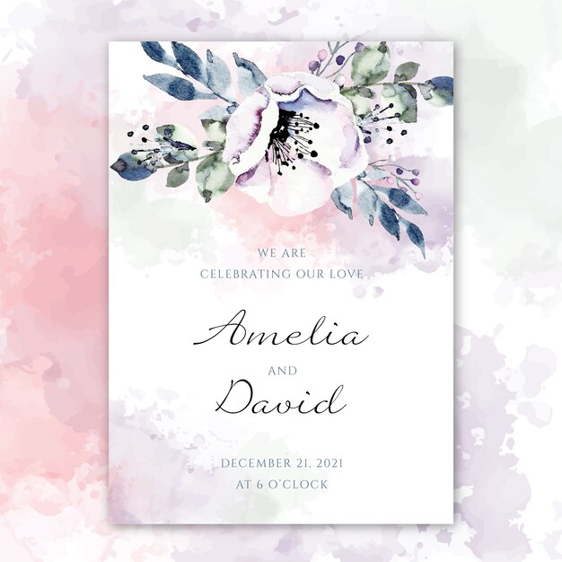 Colorful wedding invitation template