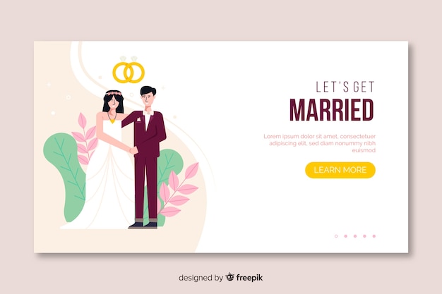 Colorful  wedding landing page