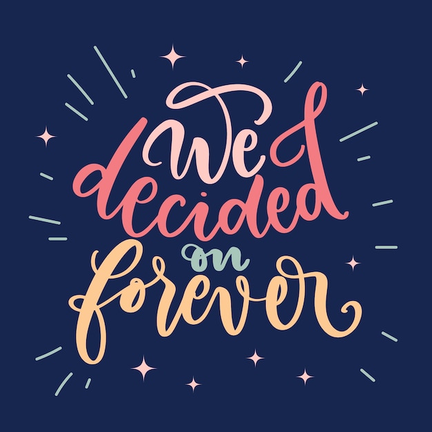 Colorful wedding lettering