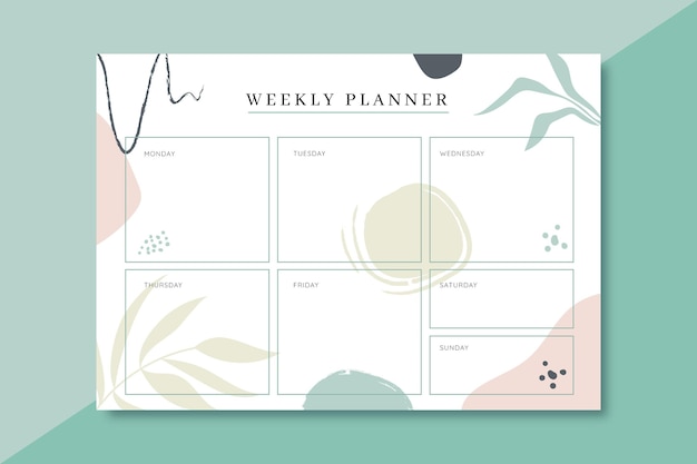 Colorful weekly planner template