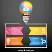 Free vector colorful work ideas infographic template