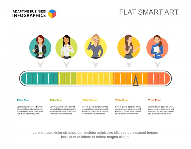 Free Vector colorful workflow slide template. business data. graph, chart