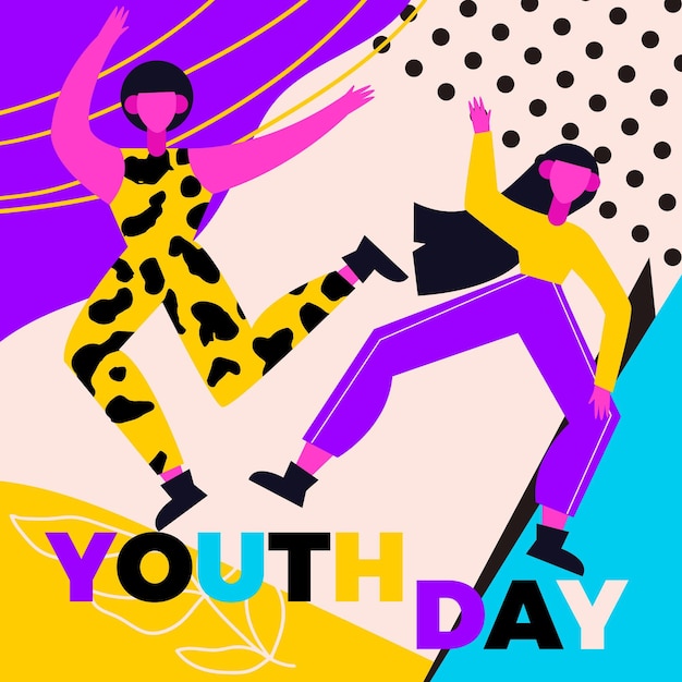 Colorful youth day concept