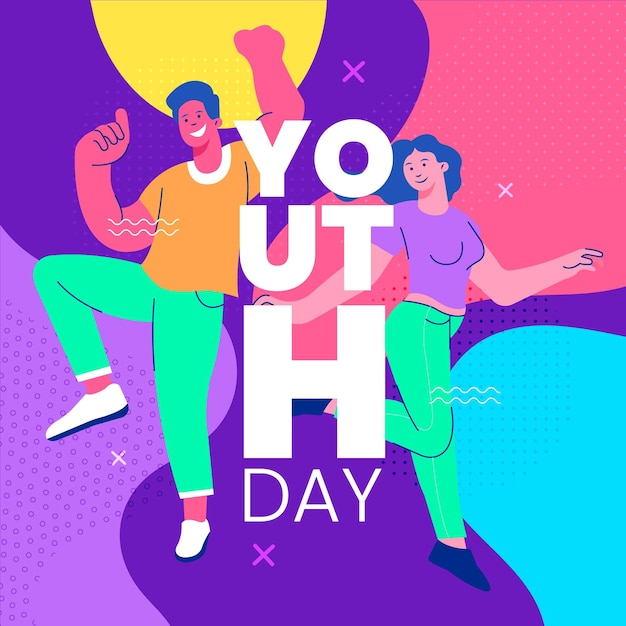 Colorful youth day concept