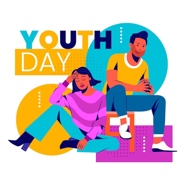 Colorful youth day concept