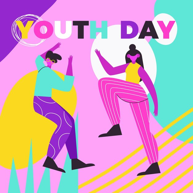 Colorful youth day concept