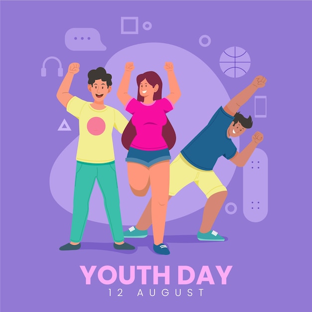 Colorful youth day illustration