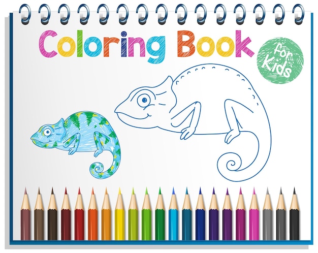 Free Vector coloring book worksheet for kids