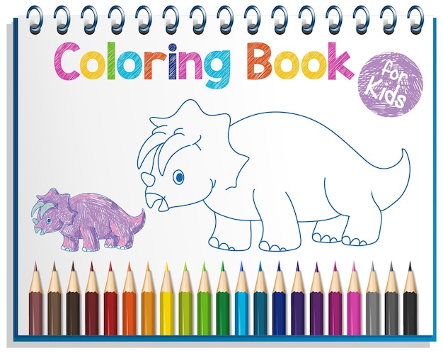 Free vector coloring book worksheet for kids