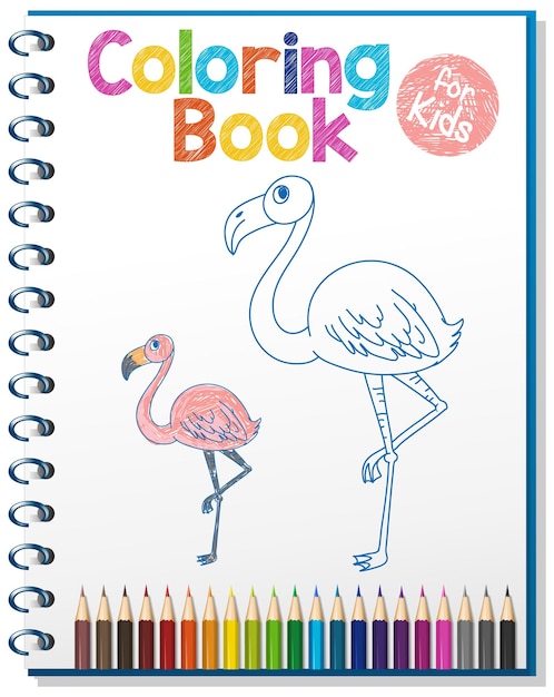 Free Vector coloring book worksheet for kids