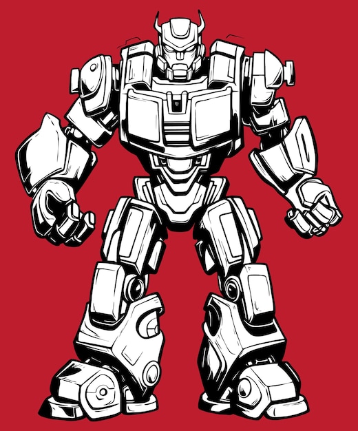 Free Vector coloring page detailed war machine