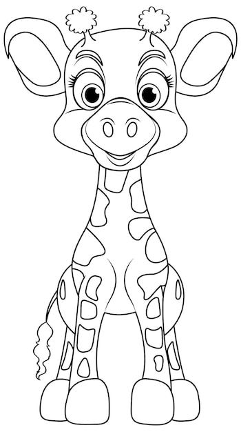 Coloring Page Outline of Cute Giraffe