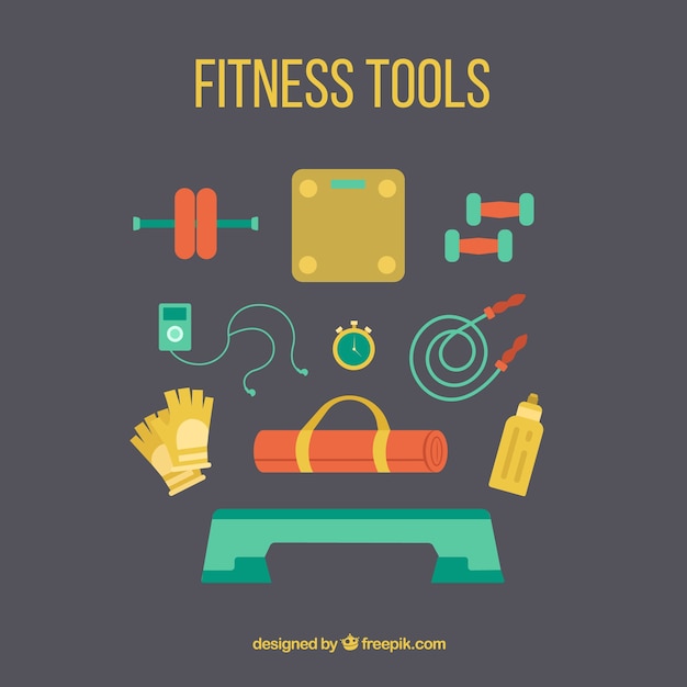 Colors fitness tools collection