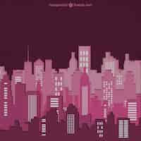 Free vector colour buildings silhouette vector