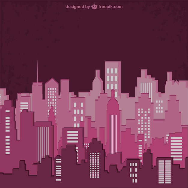 Colour buildings silhouette vector