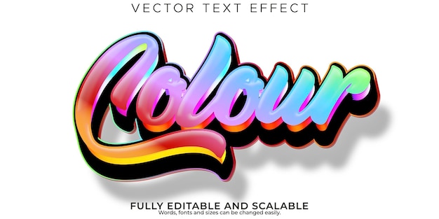 Free Vector colour rainbow stylish text effect editable modern lettering typography font style