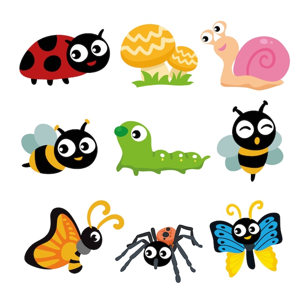 Free Vector coloured animals collection