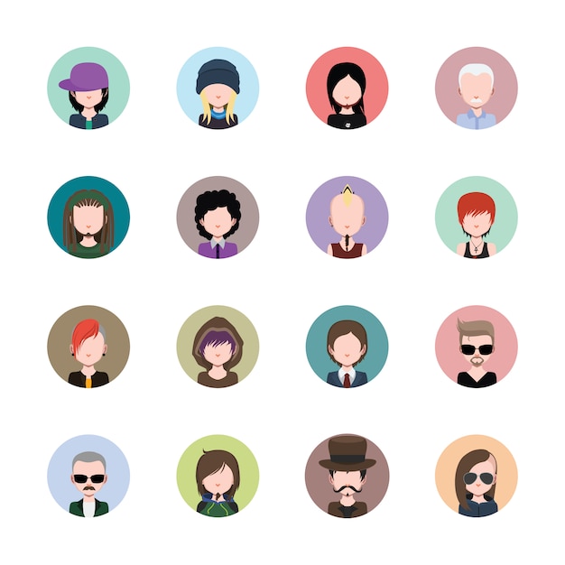 Coloured avatars collection