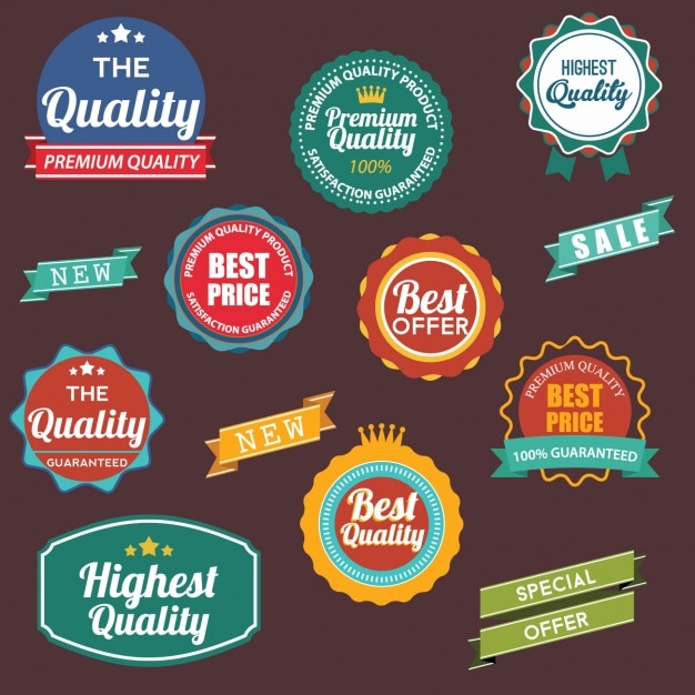 Free Vector coloured badges collection