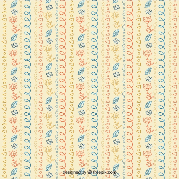 Coloured boho style pattern design