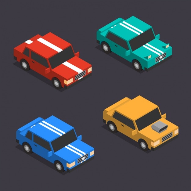 Free Vector coloured cars design