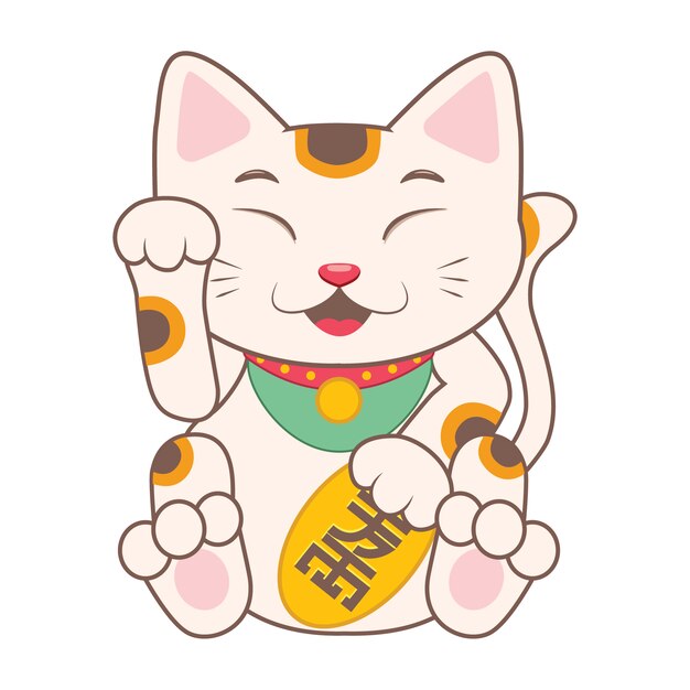 Coloured chinese cat design