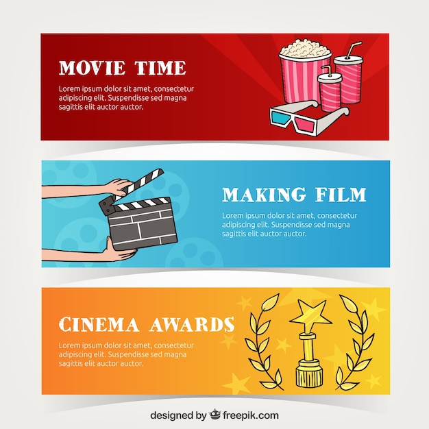 Free Vector coloured cinema headers