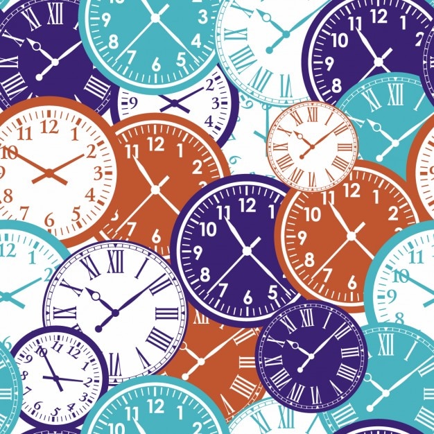 Coloured clocks pattern