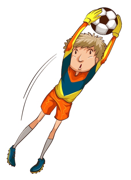 Free vector a coloured drawing of a male soccer player