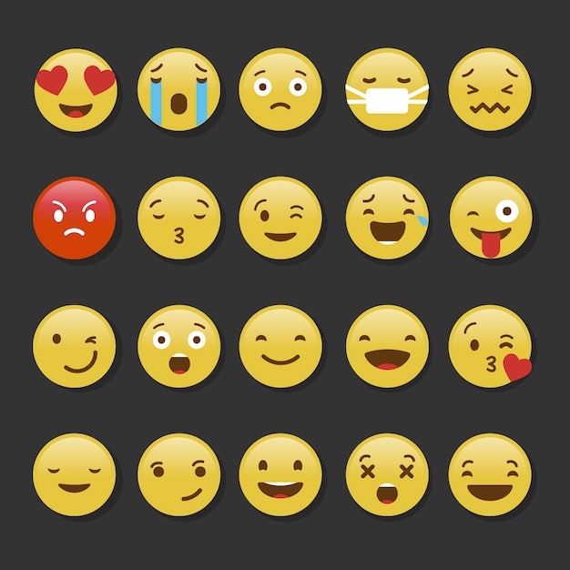 Coloured emoticons collection