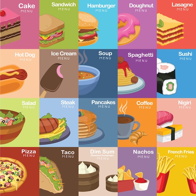 Free Vector coloured food design