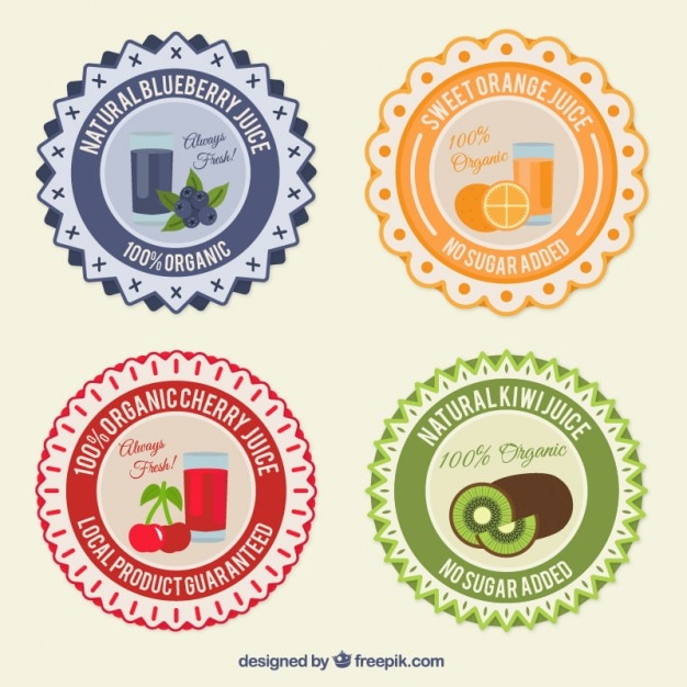 Free vector coloured fruit labels