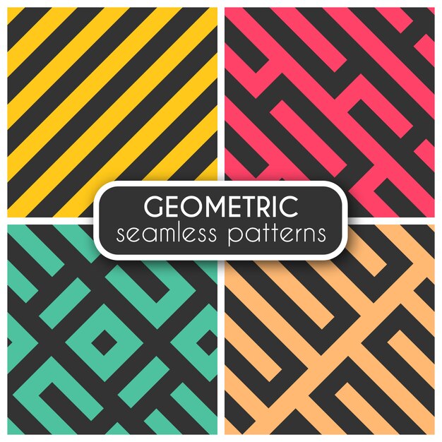 Coloured geometric seamless patterns