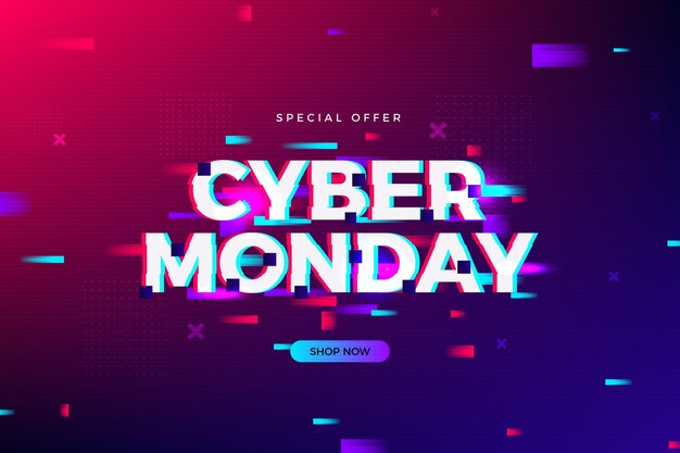 Coloured glitch cyber monday