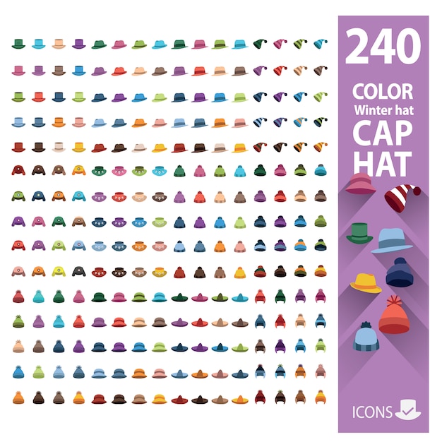 Coloured hats collection