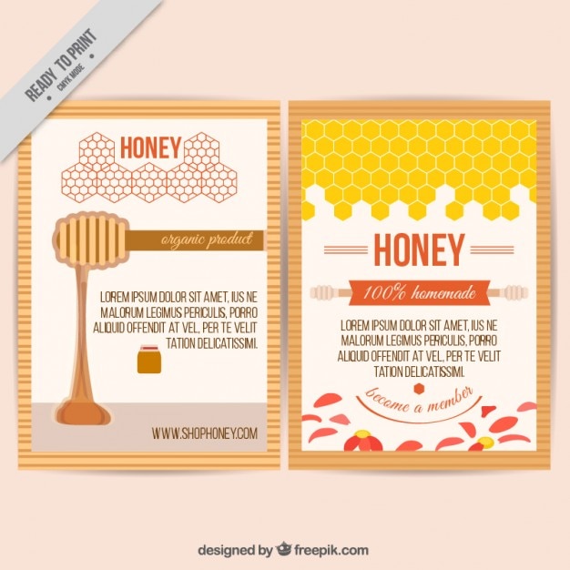 Free vector coloured honey shop flyer