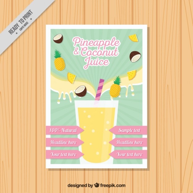 Free Vector coloured juice flyer