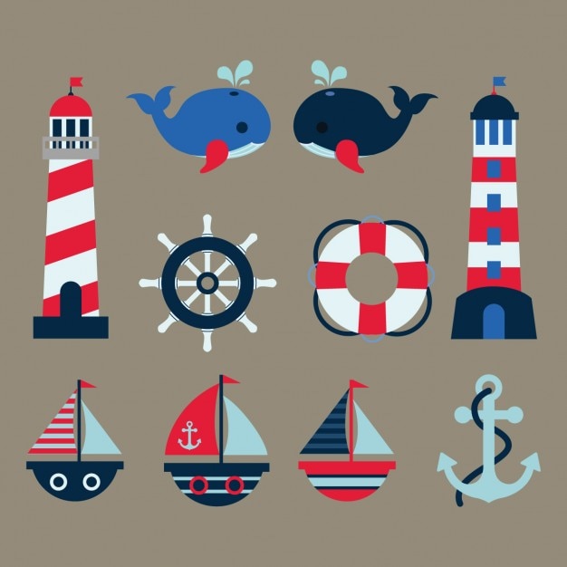 Coloured nautical elements