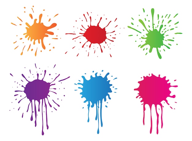 Coloured paint stains collection