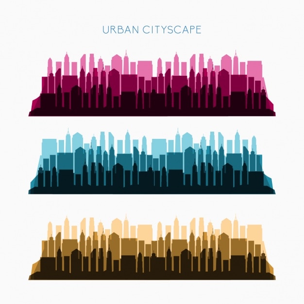 Free Vector coloured skyline design