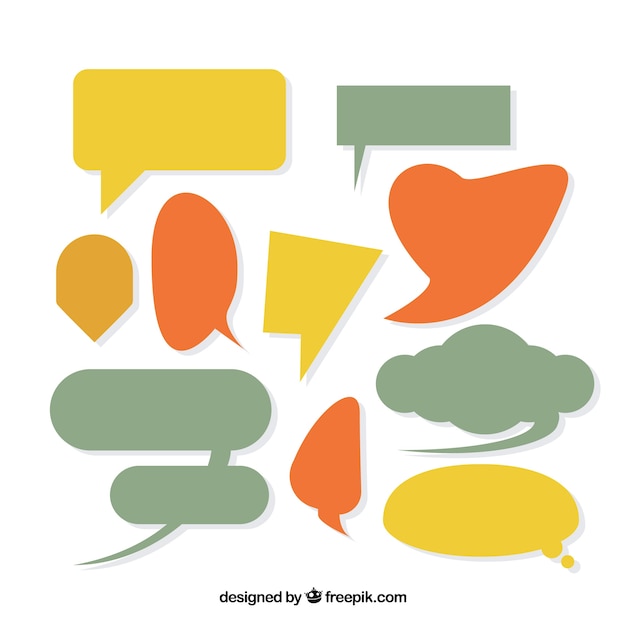 Free Vector coloured speech bubbles collection