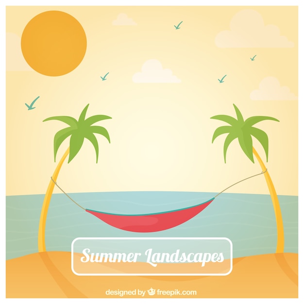 Free Vector coloured summer landscape